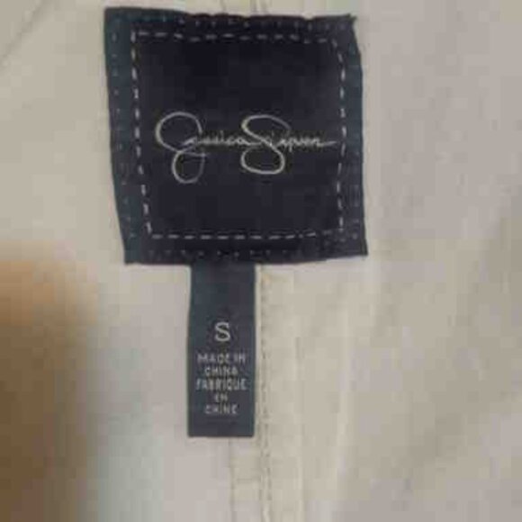 Jessica Simpson Utility Style Button Front Top Small Ivory - Picture 3 of 3